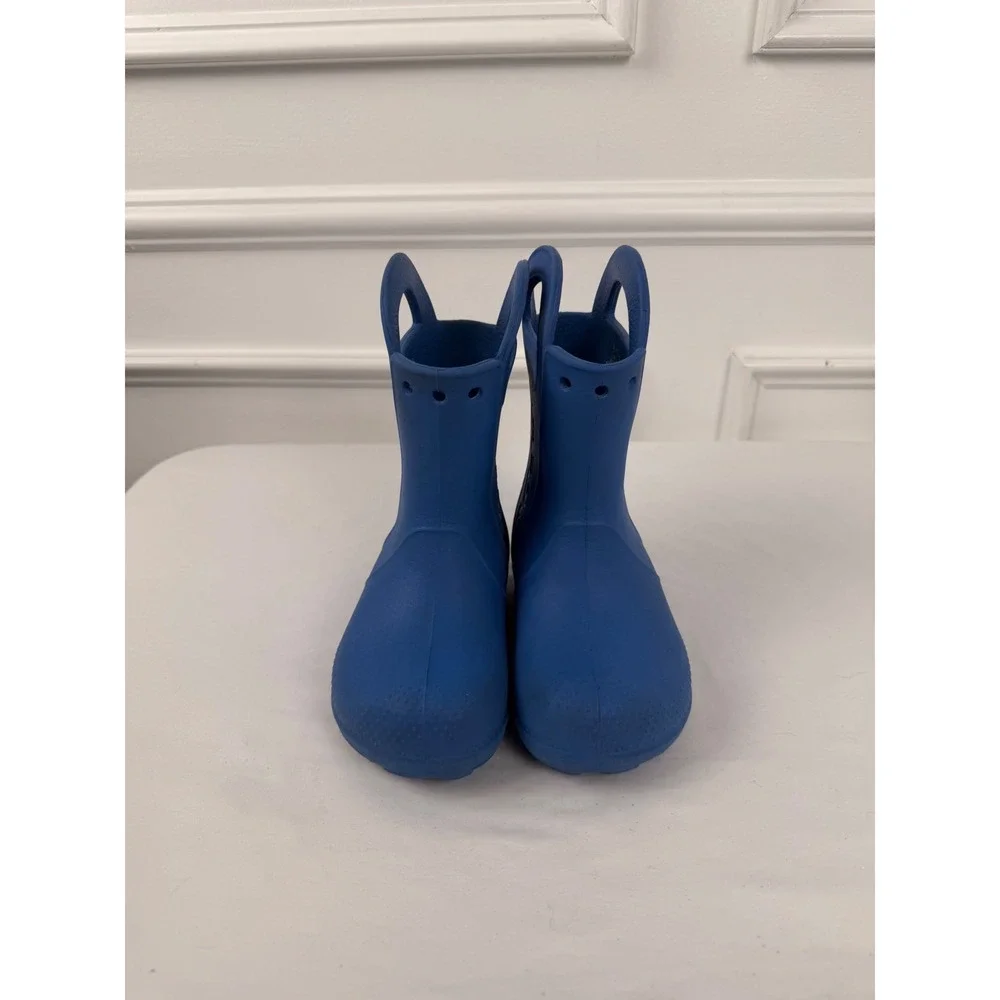 Crocs Handle It Rain Boots Kids Blue Waterproof Pull On Boots 12803 C10